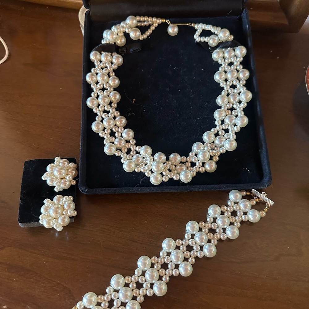Vintage Pearl Bridal Jewelry Set 1950’s